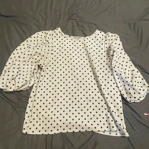 Polka Dot Puff Sleeve Blouse